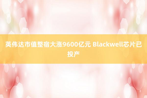 英伟达市值整宿大涨9600亿元 Blackwell芯片已投产