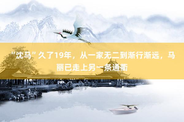 “沈马”久了19年，从一家无二到渐行渐远，马丽已走上另一条通衢