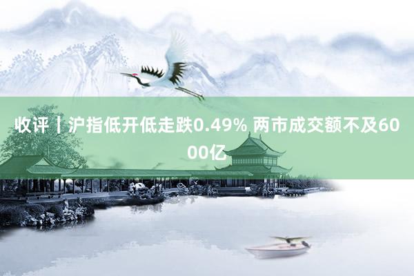 收评｜沪指低开低走跌0.49% 两市成交额不及6000亿