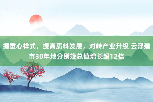 握重心样式，握高质料发展，对峙产业升级 云浮建市30年地分别娩总值增长超12倍