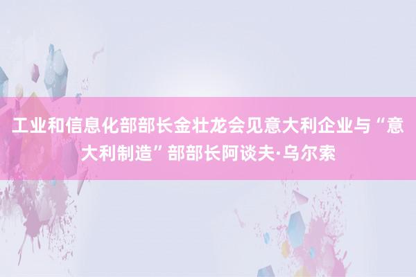 工业和信息化部部长金壮龙会见意大利企业与“意大利制造”部部长阿谈夫·乌尔索