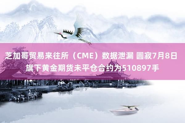 芝加哥贸易来往所（CME）数据泄漏 圆寂7月8日 旗下黄金期货未平仓合约为510897手