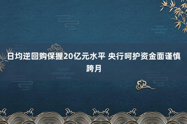 日均逆回购保握20亿元水平 央行呵护资金面谨慎跨月