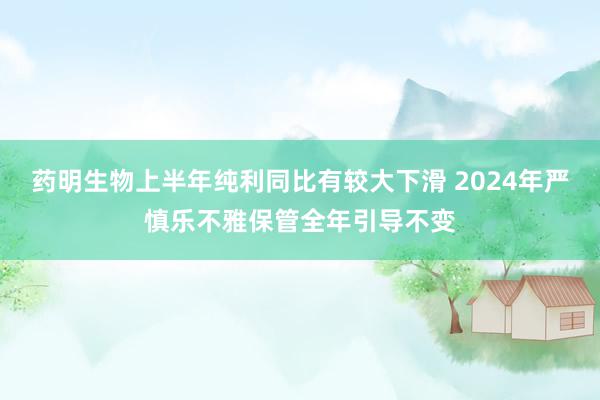 药明生物上半年纯利同比有较大下滑 2024年严慎乐不雅保管全年引导不变