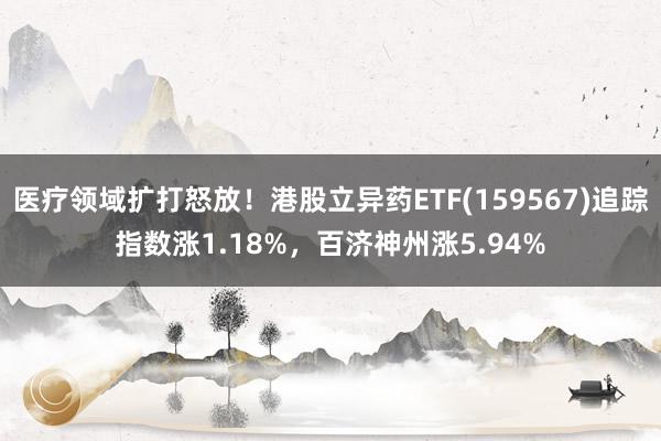 医疗领域扩打怒放！港股立异药ETF(159567)追踪指数涨1.18%，百济神州涨5.94%