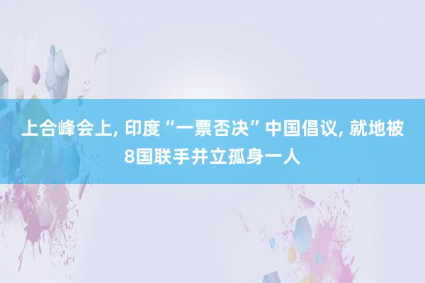 上合峰会上, 印度“一票否决”中国倡议, 就地被8国联手并立孤身一人