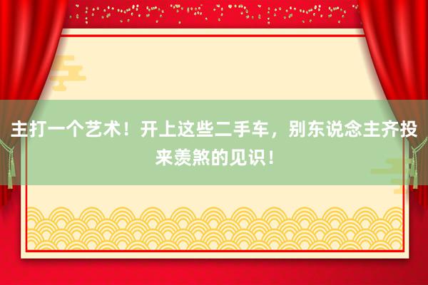 主打一个艺术！开上这些二手车，别东说念主齐投来羡煞的见识！