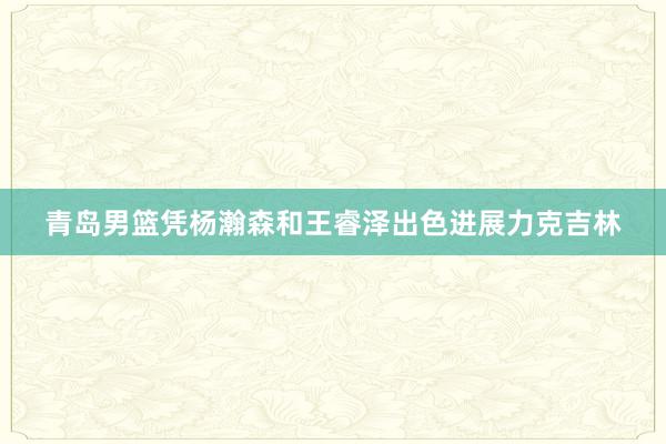 青岛男篮凭杨瀚森和王睿泽出色进展力克吉林